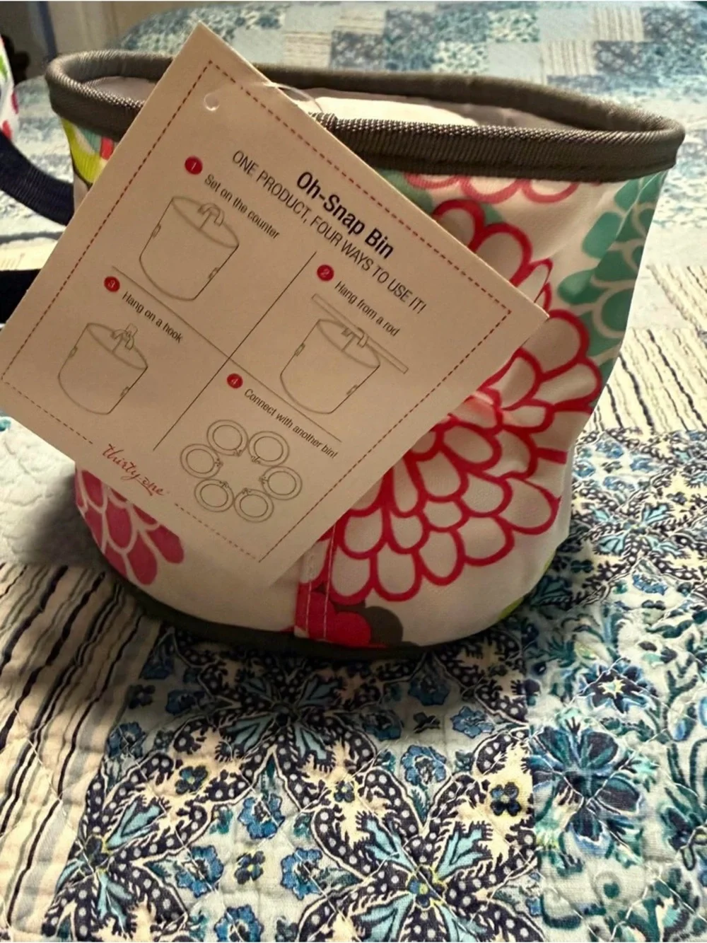Oh snap bin in bubble bloom pattern super cute